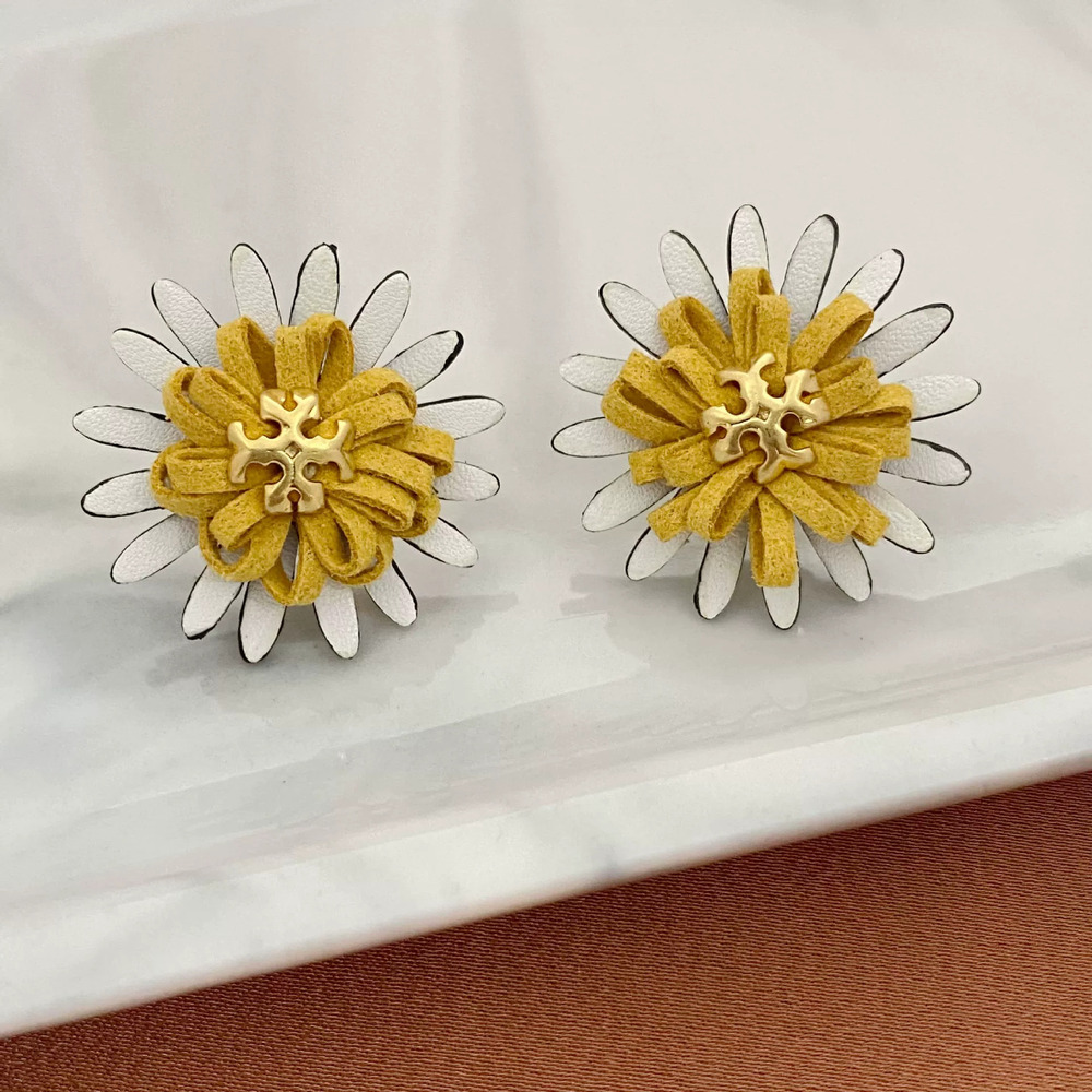 Tory Burch Metal Floral Stud Earrings